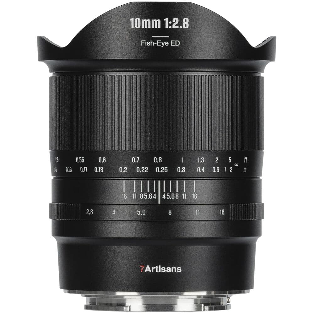 7Artisans 10mm F2.8 Mark II Sony (E mount) MF Ultra Wide Angle Fisheye Full Frame Lens Siyah