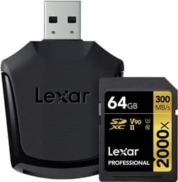 Lexar 64 GB Pro 2000X SDHC/SDXC UHS-II U3 V90                 R300/W260