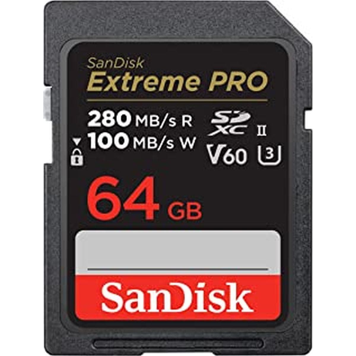 Sandisk 64 GB Extreme Pro SDXC UHS-II U3 V60 280 mb/s 