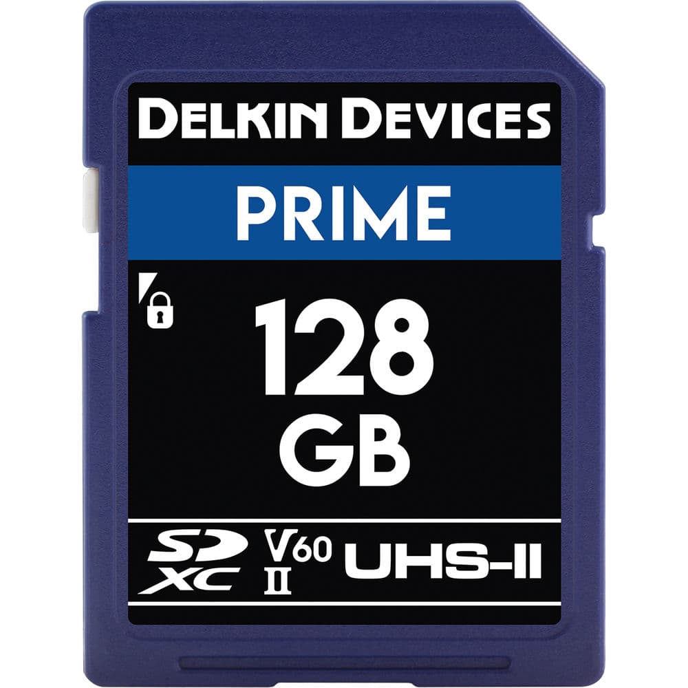 Delkin Devices 128GB Prime UHS-II V60 SDXC Memory Card 300 mb/s