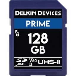 Delkin Devices 128GB Prime UHS-II V60 SDXC Memory Card 300 mb/s