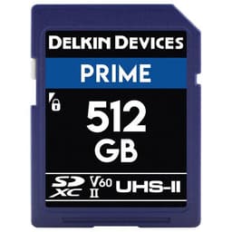 Delkin Devices 512GB Prime UHS-II V60 SDXC Memory Card 300 mb/s