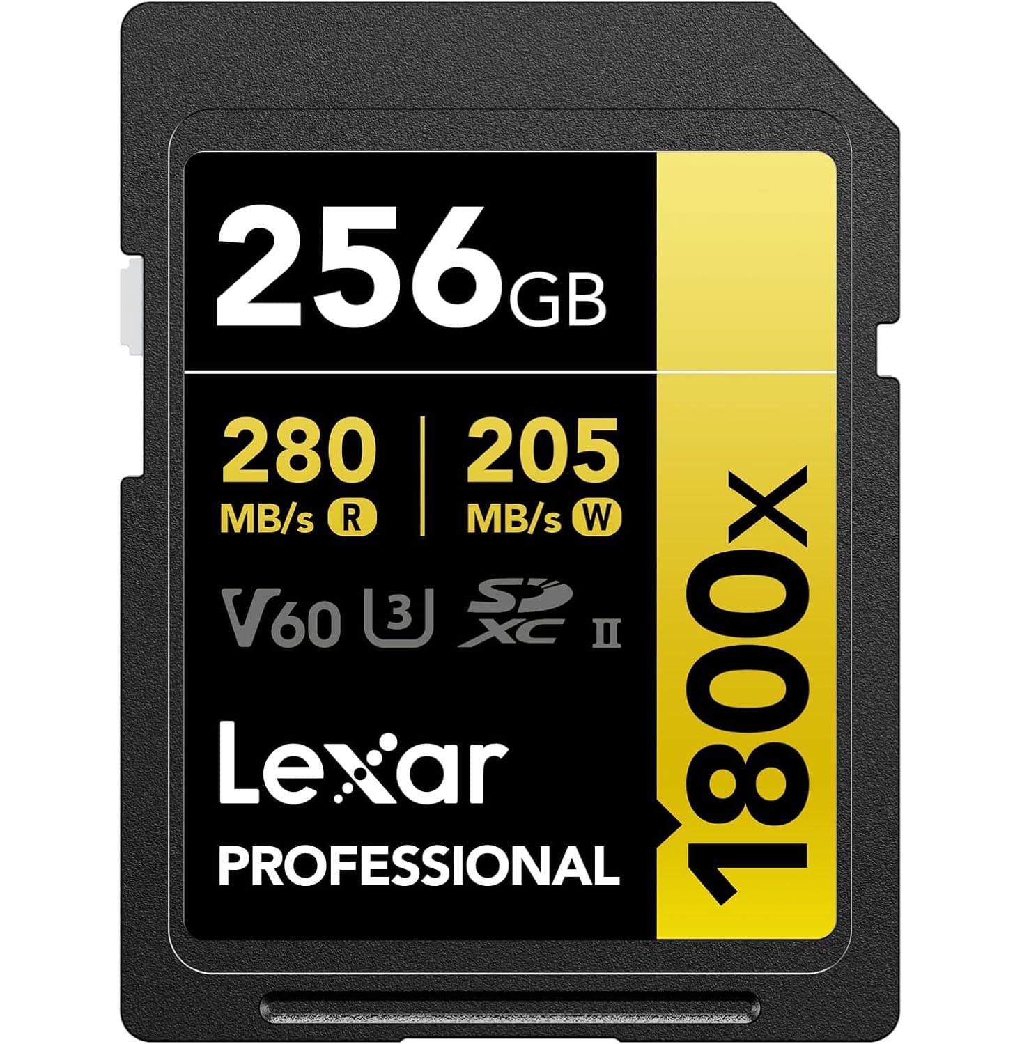 Lexar 256 GB Professional 1800x V60 UHS-II SDXC GOLD Series Memory Card 