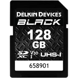 Delkin Devices 128GB BLACK UHS-I V30 SDXC Memory Card 90 mb/s