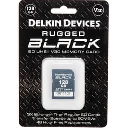 Delkin Devices 128GB BLACK UHS-I V30 SDXC Memory Card 90 mb/s