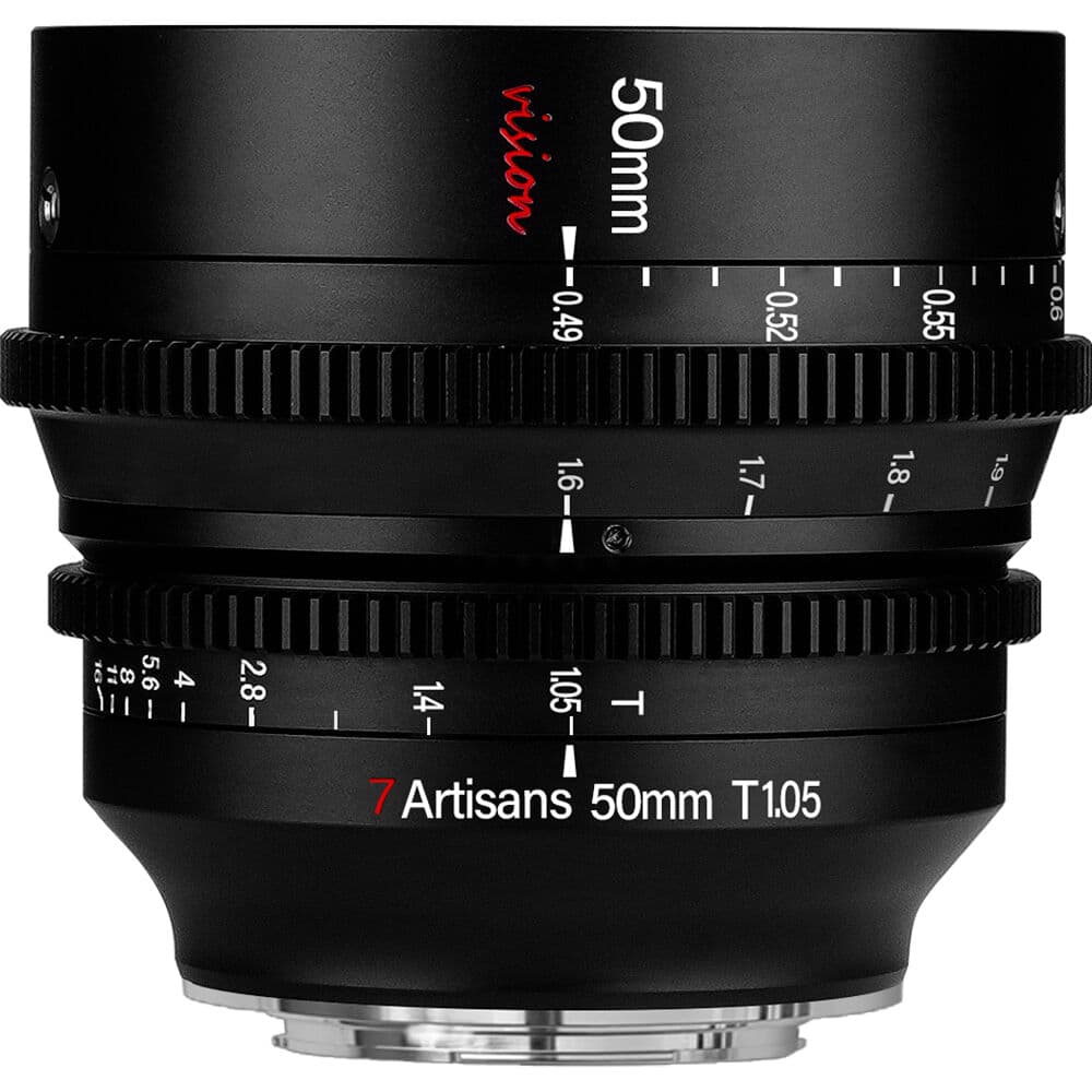 7Artisans 50mm T1.05 Fuji (FX Mount) APS-C MF Cine Lens Siyah