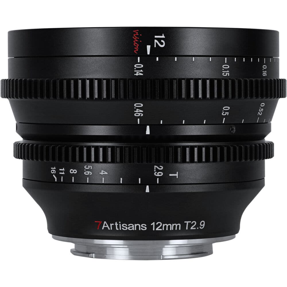 7Artisans 12mm T2.9 Sony (E Mount) APS-C MF Cine Lens Siyah