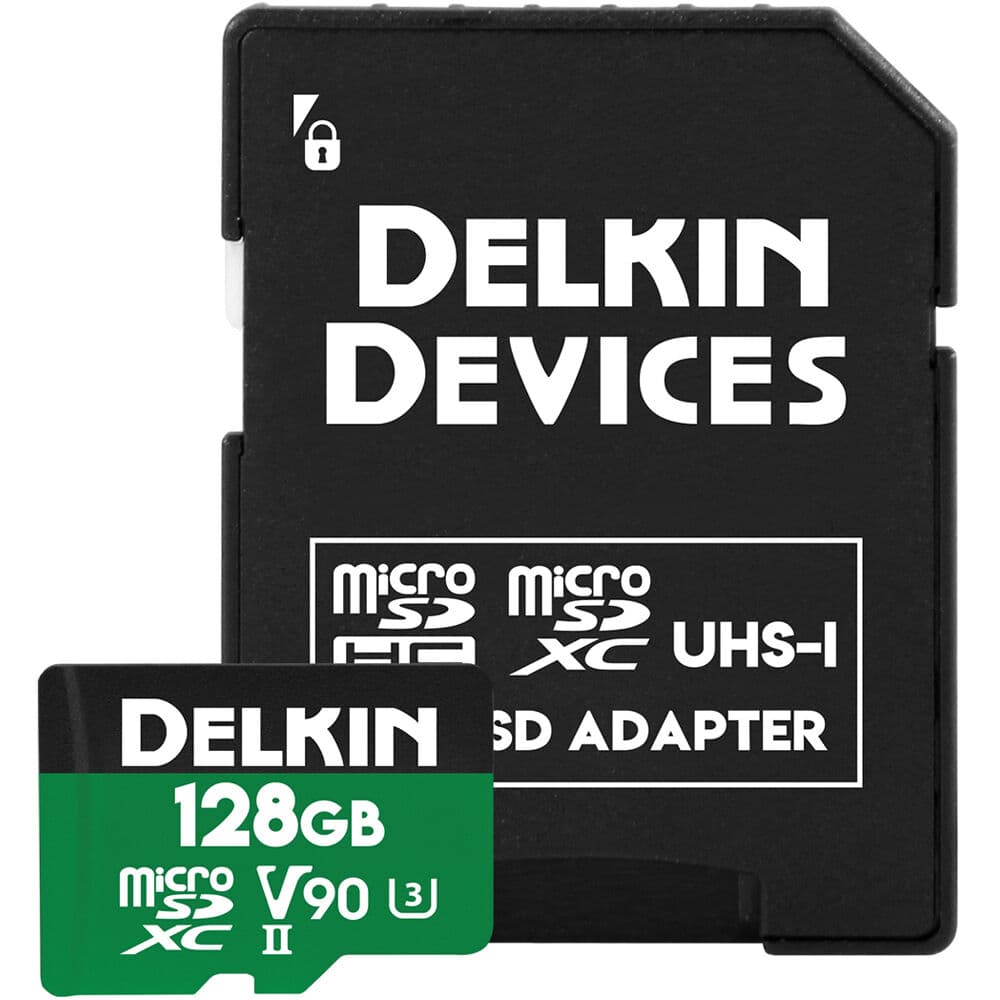 Delkin Devices 128GB POWER UHS-II V90 microSDXC Memory Card 300 mb/s