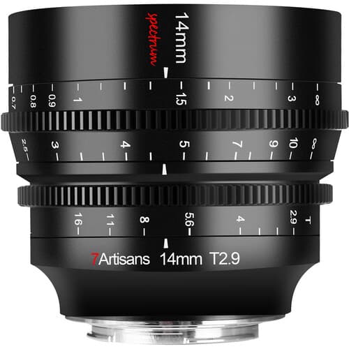 7Artisans 14mm T2.9 Sony (E Mount) Full Frame Cine Lens Siyah