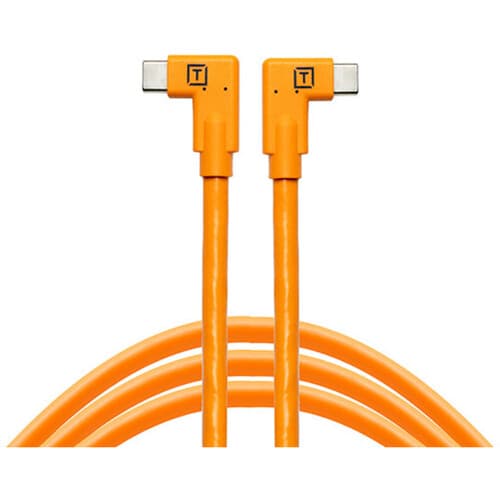 Tether Tools CUC15RT2RT-ORG TetherPro USB-C to USB-C Dual Right Angle Cable 