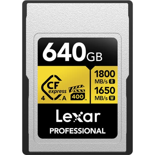 Lexar 640 GB Professional GOLD CFexpress 4.0 Type A Memory Card