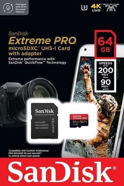 Sandisk 64 GB Extreme Pro microSDXC Class 10 Kart 200 mb/s + Adaptör