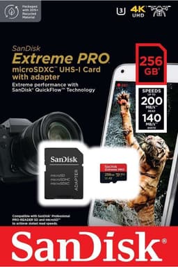 Sandisk 256 GB Extreme PRO MicroSDXC UHS-1 A2 200MB/s 