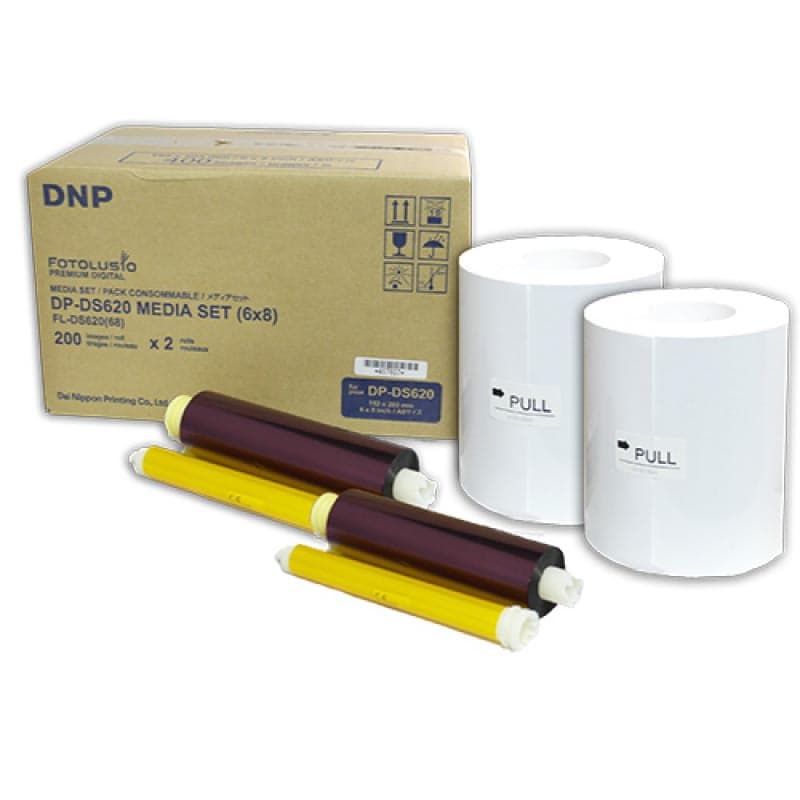DNP DS620 15x20cm (6x8) Kağıt &amp; Ribbon (2x200) Yaprak) Orijinal