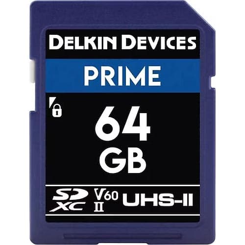 Delkin Devices 64GB Prime UHS-II V60 SDXC Memory Card 300 mb/s