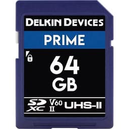 Delkin Devices 64GB Prime UHS-II V60 SDXC Memory Card 300 mb/s