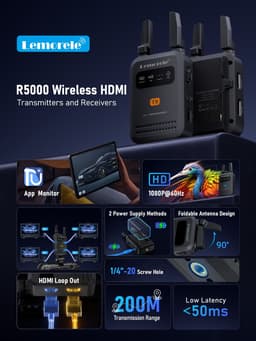 Lemorele R5000 200 Metre Kablosuz HDMI Video Aktarım Kiti