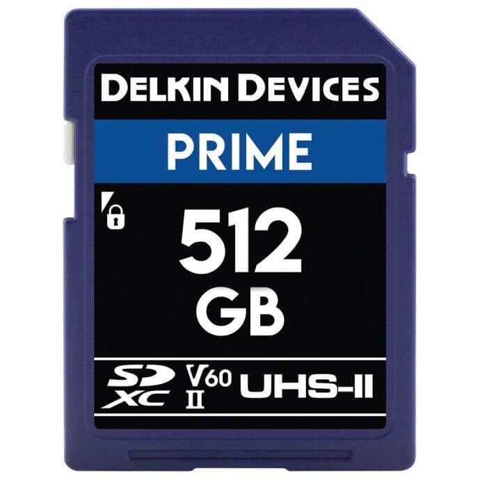 Delkin Devices 512GB Prime UHS-II V60 SDXC Memory Card 300 mb/s