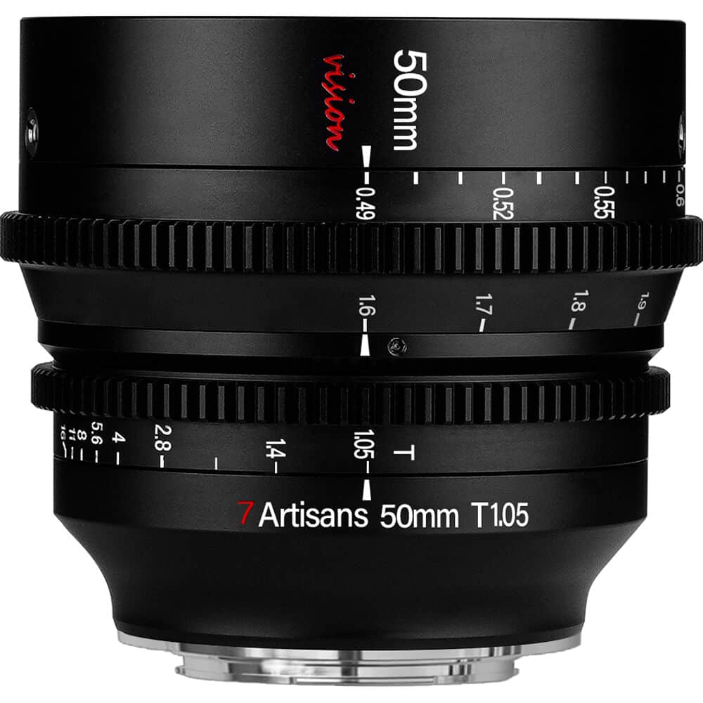 7Artisans 50mm T1.05 Sony (E Mount) APS-C MF Cine Lens Siyah
