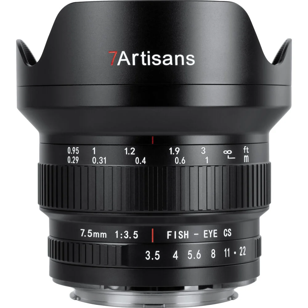 7Artisans DSLR için 7.5mm F3.5 Canon EF Mount MF Lens Siyah