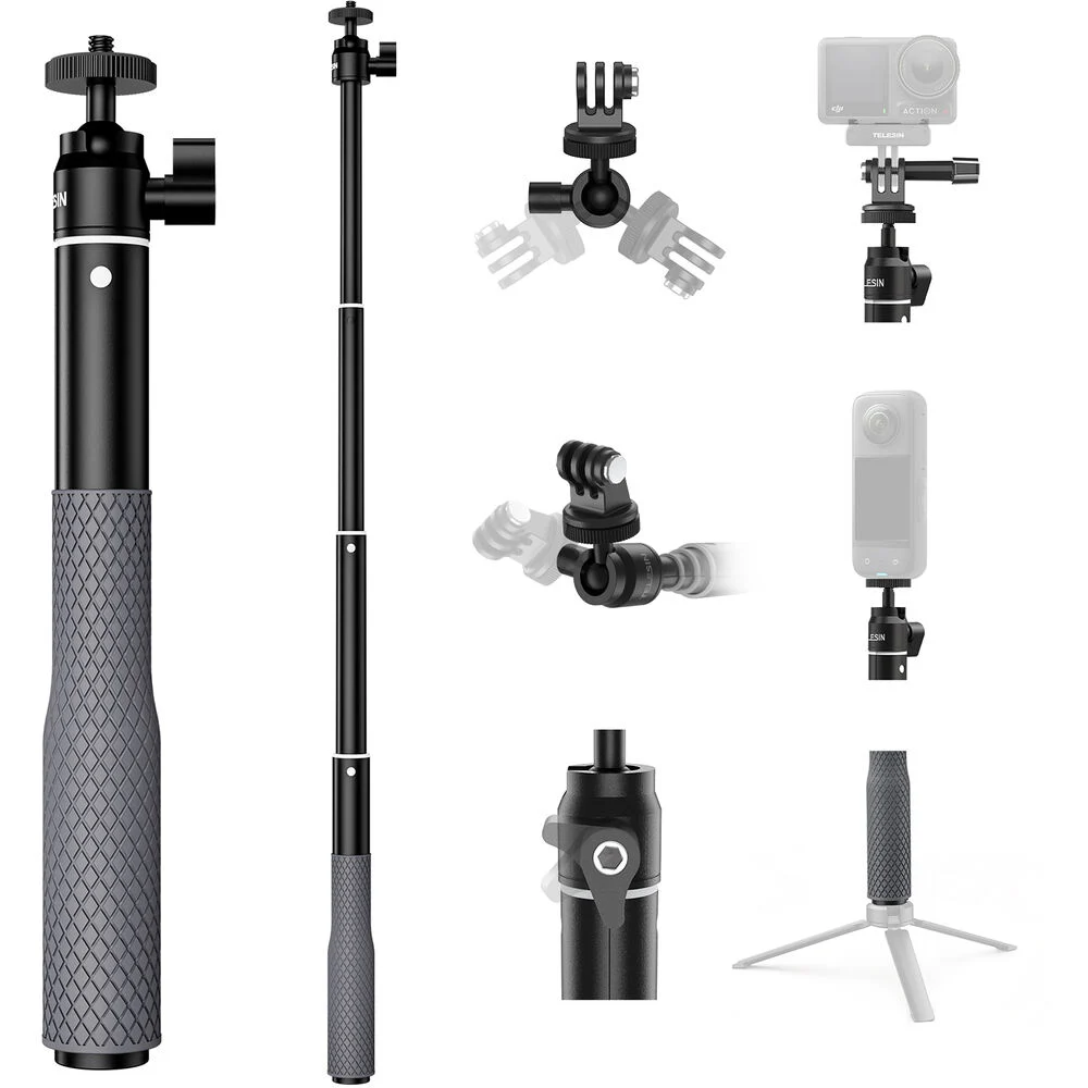 TELESIN Alüminyum Su Altı için Selfie Stick