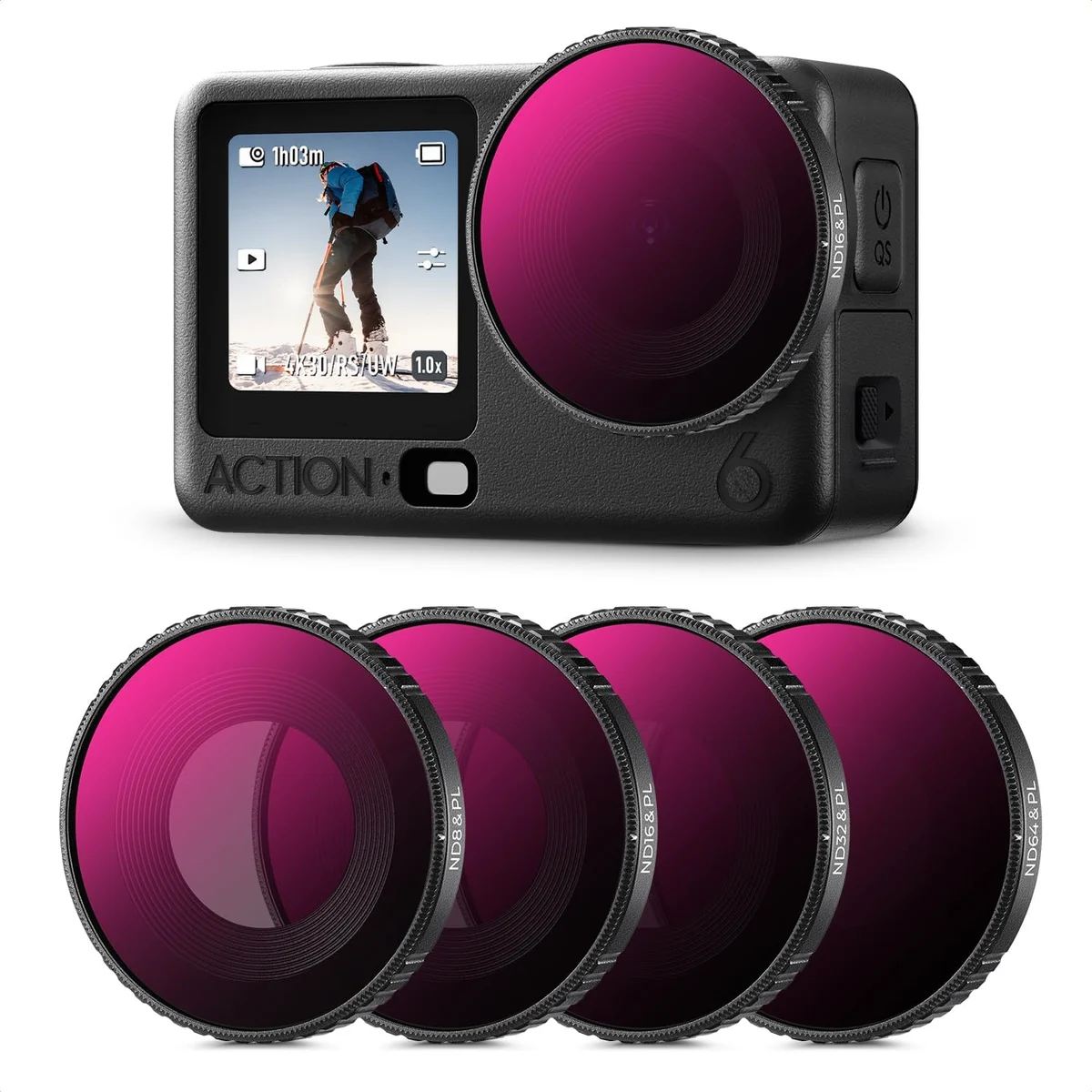 K&amp;F Concept DJI Osmo Action 6 ND/PL 4'lü Filtre Seti 