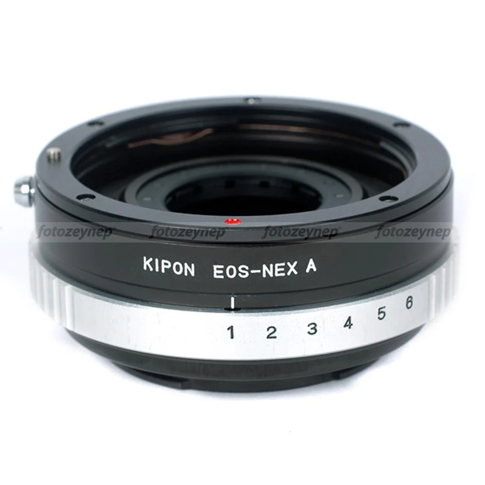 Kipon EOS-NEX A Diyafram Kontrollü Canon Lensi Sony NEX E-Mount Gövdelere takmak için.