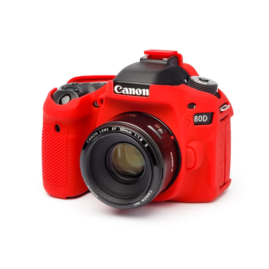 EasyCover Silikon Kılıf (Canon EOS 80D Kırmızı)