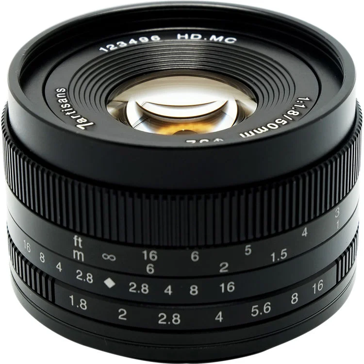 7Artisans 50mm F1.8 Fuji (FX Mount) MF APS-C Lens Siyah 