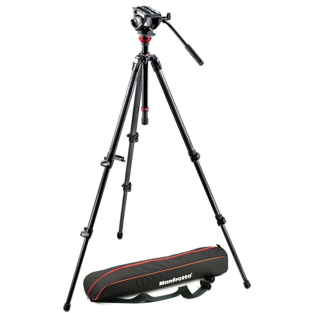 Manfrotto MVH500AH,755CX3 MVH500AH Fluid Head &amp; 755CX3 MagFibre Tripod with Carrying Bag