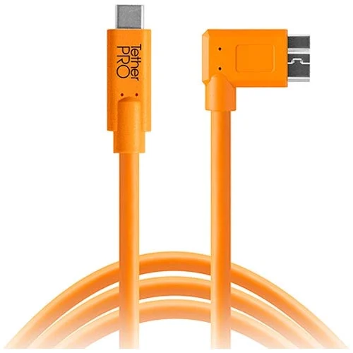 Tether Tools CUC33R15-ORG TetherPro USB Type-C Male to Micro-USB 3.0 Type B Male Cable