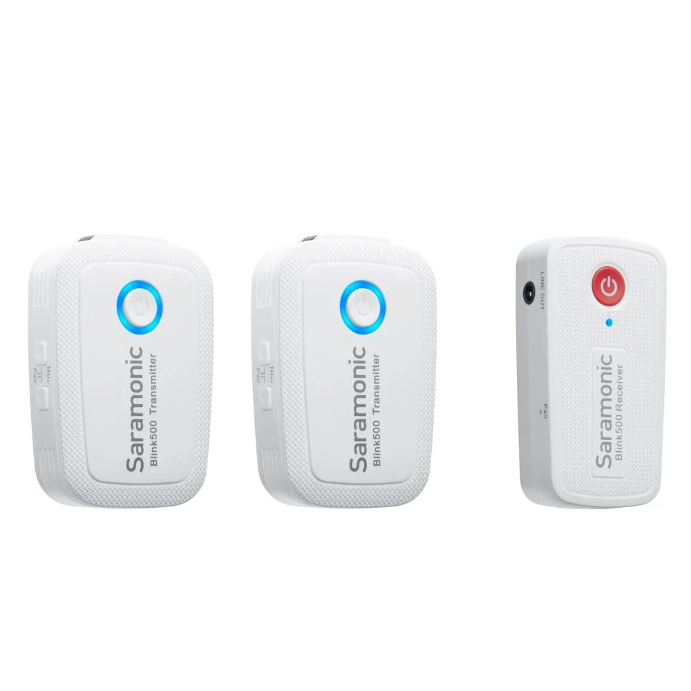 Saramonic Blink500 B2W (TX+TX+RX) 2 Kişilik Kablosuz Yaka            Mikrofonu Beyaz