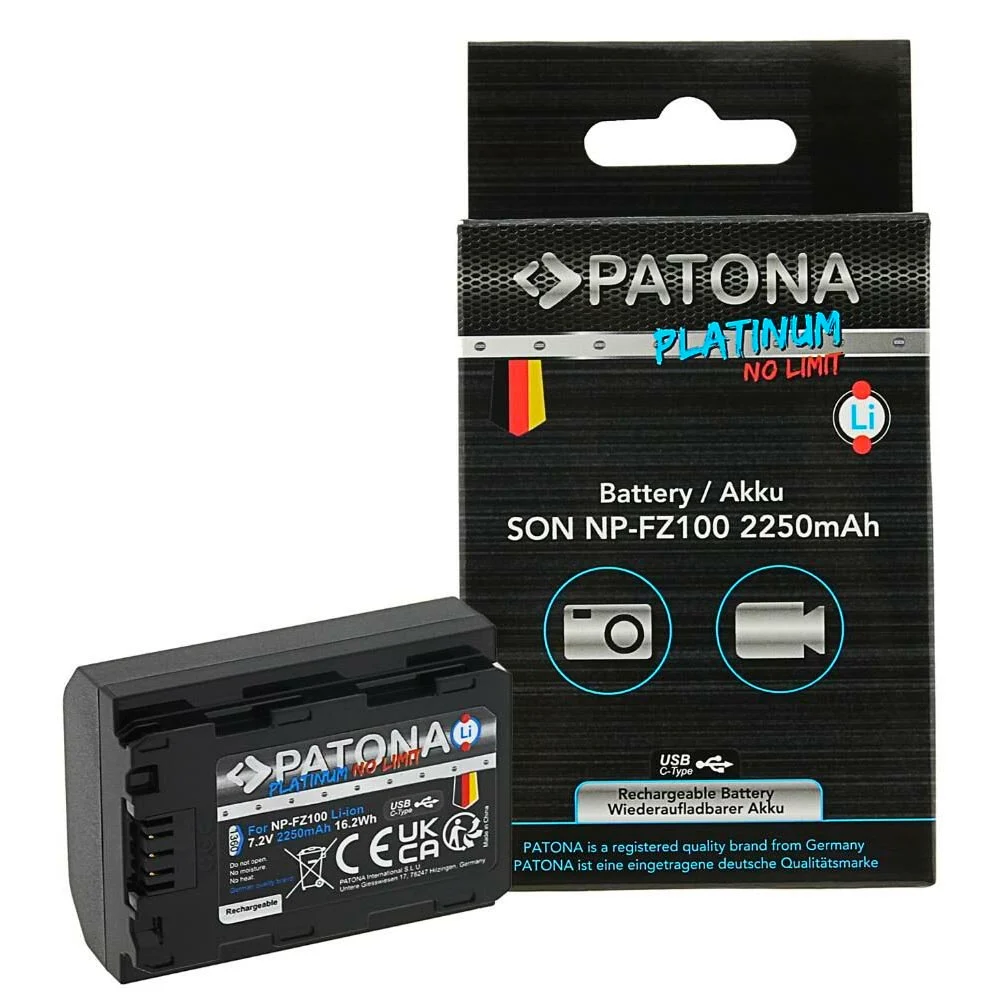 Patona 1360 Platinum NP-FZ100 USB-C Sony Batarya