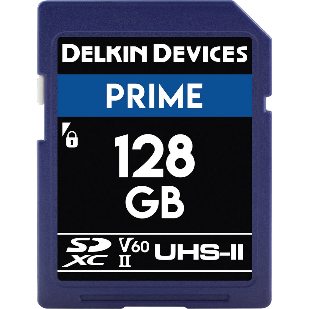 Delkin Devices 128GB Prime UHS-II V60 SDXC Memory Card 300 mb/s