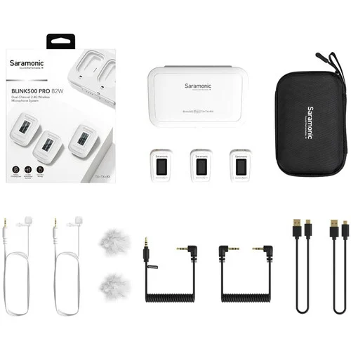 Saramonic Blink500 PRO B2W Kablosuz Yaka Mikrofonu Sistemi (Beyaz)