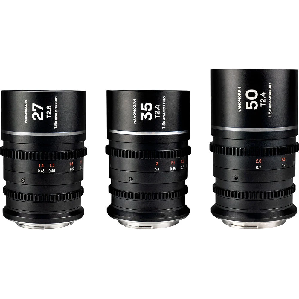 Laowa Nanomorph S35 Prime 3-Lens Bundle (Canon RF, Silver Flare)