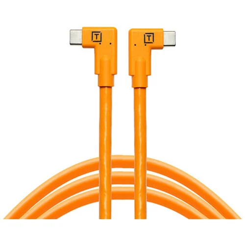 Tether Tools CUC15RT2RT-ORG TetherPro USB-C to USB-C Dual Right Angle Cable 