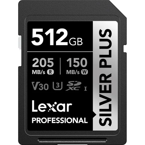 Lexar 512 GB Professional SILVER PLUS UHS-I SDXC Memory Card