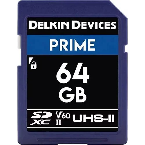 Delkin Devices 64GB Prime UHS-II V60 SDXC Memory Card 300 mb/s