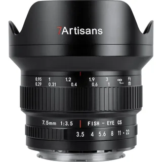 7Artisans DSLR için 7.5mm F3.5 Canon EF Mount MF Lens Siyah