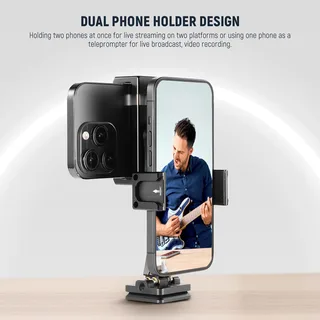 NEEWER SP-08 Metal Telefon Tripod Montaj Adaptörü (Çift Telefon Tutuculu)