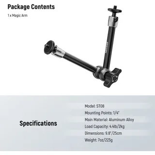Neewer ST-08 9.8" 25cm  1/4'' Vidalı Magic Arm 