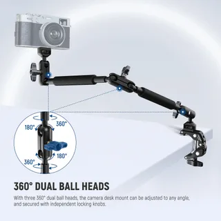 NEEWER UA057 22'' (55 cm) Mafsallı Magic Arm Süper Kelepçe ve Telefon Tutucu Kiti