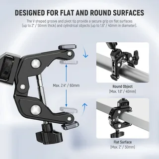 NEEWER UA057 22'' (55 cm) Mafsallı Magic Arm Süper Kelepçe ve Telefon Tutucu Kiti