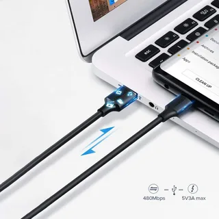 Ugreen USB Type-C Şarj ve Data Kablosu, Siyah, 1.5 Metre