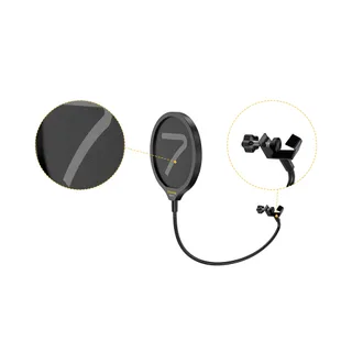 7RYMS SR-PF-L 360° Ayarlanabilir Mikrofon Pop Filtresi ve Çift Katmanlı Maske Kalkanı