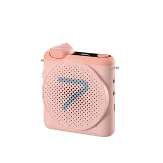 7RYMS WA2 Kablosuz Yaka Mikrofonlu Taşınabilir Ses Amplifikatörü Pembe