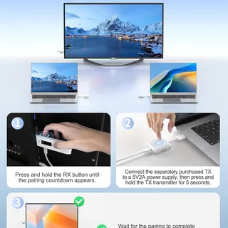 Lemorele P300 USB-C 1TX &amp; 1RX Wireless Görüntü Aktarıcı