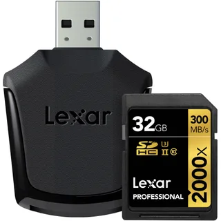 Lexar 32 GB SDHC Class 10 Kart 2000x 300 mb/s + USB Okuyucu