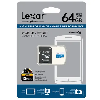 Lexar 64 GB microSDXC Class 10 Kart 300x 45mb/s + Adaptör